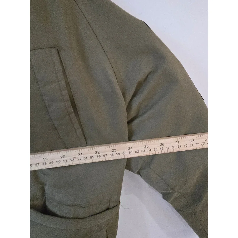 Canada Weathergear Womens Olive Green Faux Fur Hood Bomber Jacket Large - Picture 7 of 9